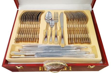 Przejdź do produktu Ekskluzywny komplet Sztućców w walizce 72el dla 12os BACHMAYER BM-7882