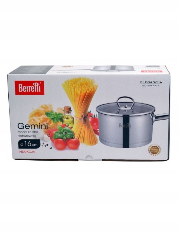 Rondel ze stali nierdzewnej z pokrywką Berretti Gemini 16cm BR-2820