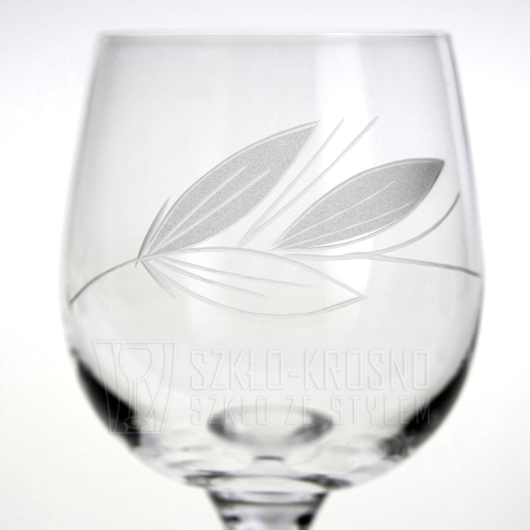 Komplet szkła użytkowego, zdobiony kieliszki + szklanki 36 el. "Listek II"