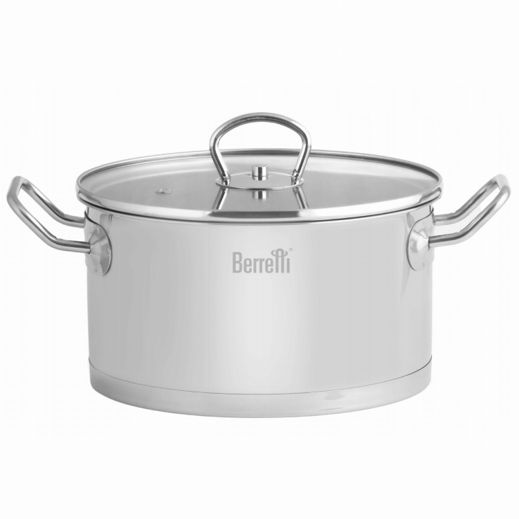 Garnek ze stali nierdzewnej z pokrywką Berretti Gemini 24cm BR-0949