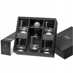 Ekskluzywny zestaw do whisky KROSNO Handmade z motywem golfowym 4+1