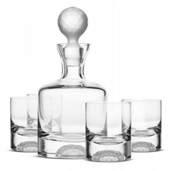 Ekskluzywny zestaw do whisky KROSNO Handmade z motywem golfowym 4+1