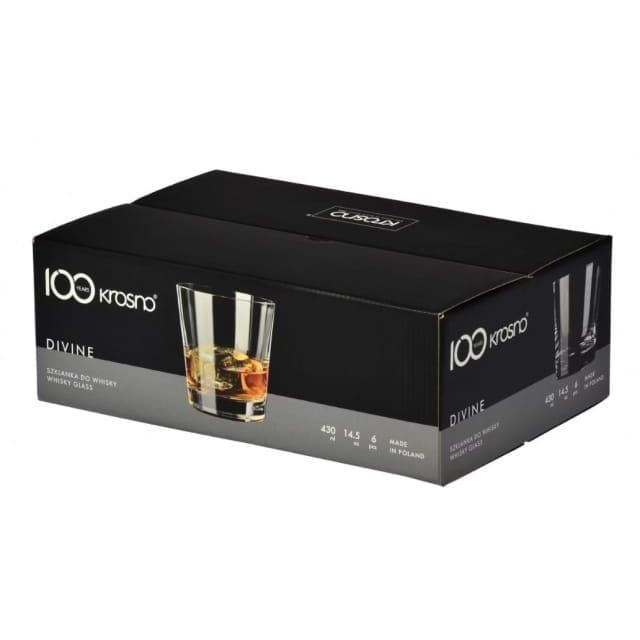 Szklanki niskie do whisky brandy wody drinków KROSNO DIVINE 430ml 6 szt
