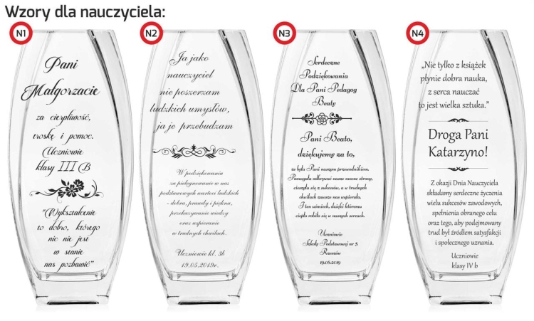 Wazon z grawerem (412) - wzory dla nauczcieli