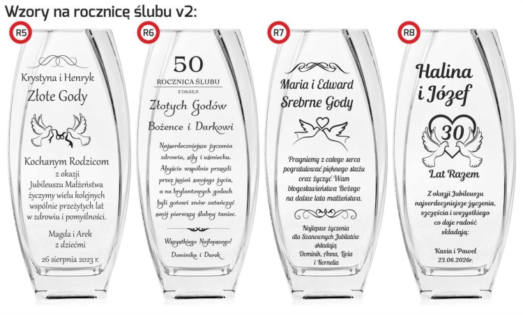Wazon z grawerem (412) - wzory rocznicowe v2