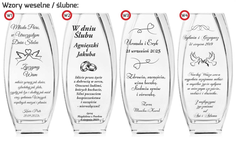 Wazon z grawerem (412) - wzory ślubne
