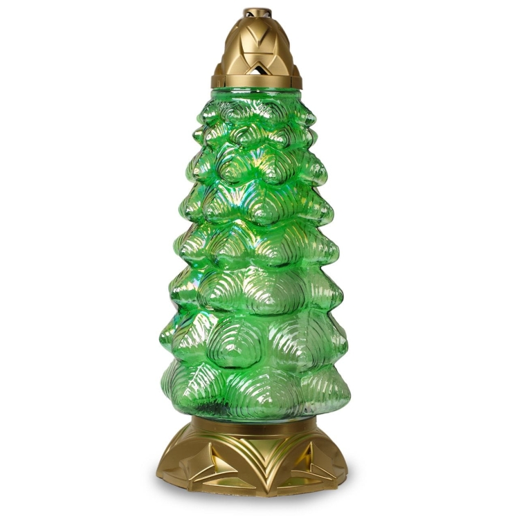 BARDZO DUŻY znicz z wkładem - choinka złoty Zniczplast 42cm / ~72h / 250g