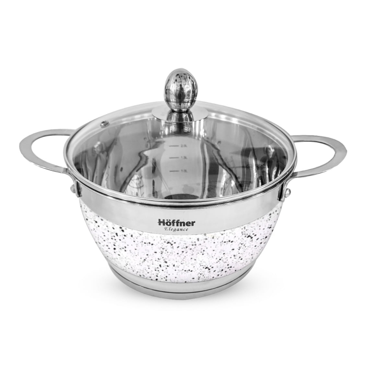 Zestaw garnków ze stali nierdzewnej Hoffner 6 el HF-4452 Biały
