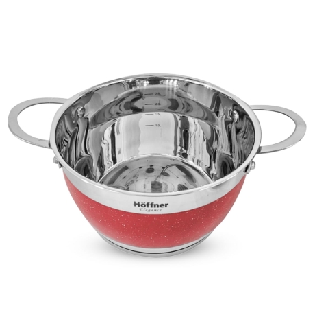 Przejdź do produktu Zestaw garnków ze stali nierdzewnej Hoffner 6 el HF-4452 Czerowny