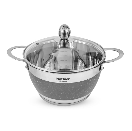 Przejdź do produktu Zestaw garnków ze stali nierdzewnej Hoffner 6 el HF-4452 Szary