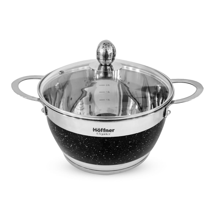 Zestaw garnków ze stali nierdzewnej Hoffner 6 el HF-4452 Czarny