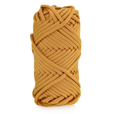 Przejdź do produktu Sznurek POLIESTROWY Płaski do rękodzieła makramy Musztardowy 3mm 20m