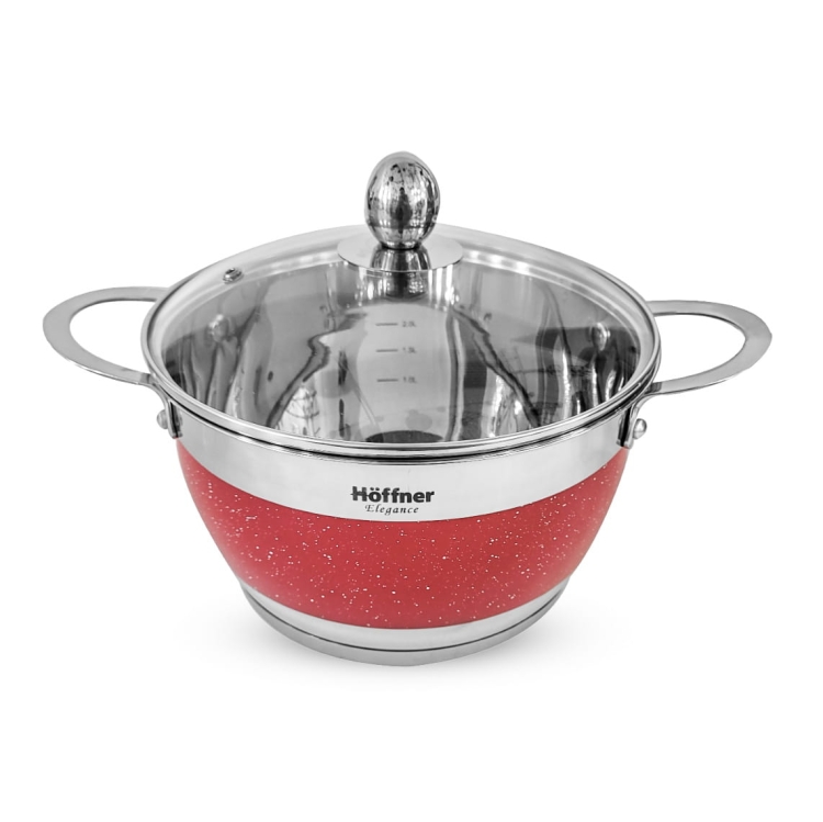 Zestaw garnków ze stali nierdzewnej Hoffner 6 el HF-4452 Czerowny