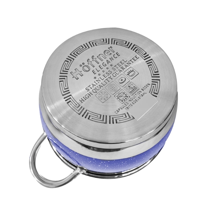 Zestaw garnków ze stali nierdzewnej Hoffner 6 el HF-4452 Niebieski