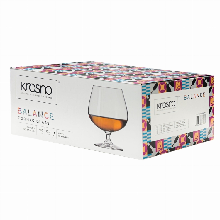 Duże kieliszki do koniaku brandy KROSNO Balance 480 / 510 ml