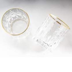 Kryształowe szklanki do whisky ze złotym paskiem Bohemia Conte 340ml 6szt