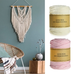 Sznurek do rękodzieła makramy z rdzeniem Łososiowy 3mm 20m