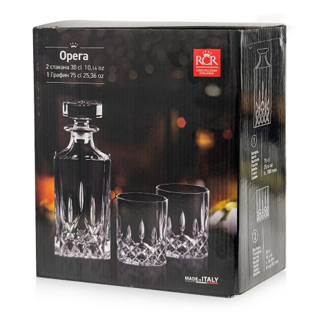 Przejdź do produktu Zestaw do whisky szklanki karafka RCR OPERA 1+2