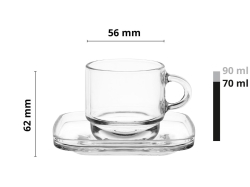 Komplet do espresso LAV Cozy 70ml 12szt 6 osób - szklane filiżanki