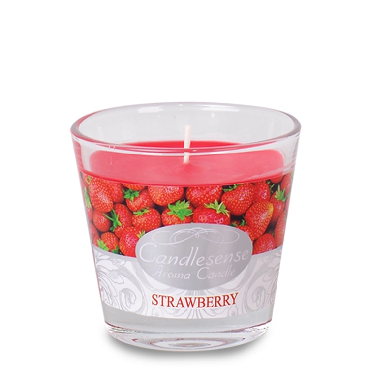 Świeca zapachowa w szkle Truskawka Zniczplast 14cm 60h