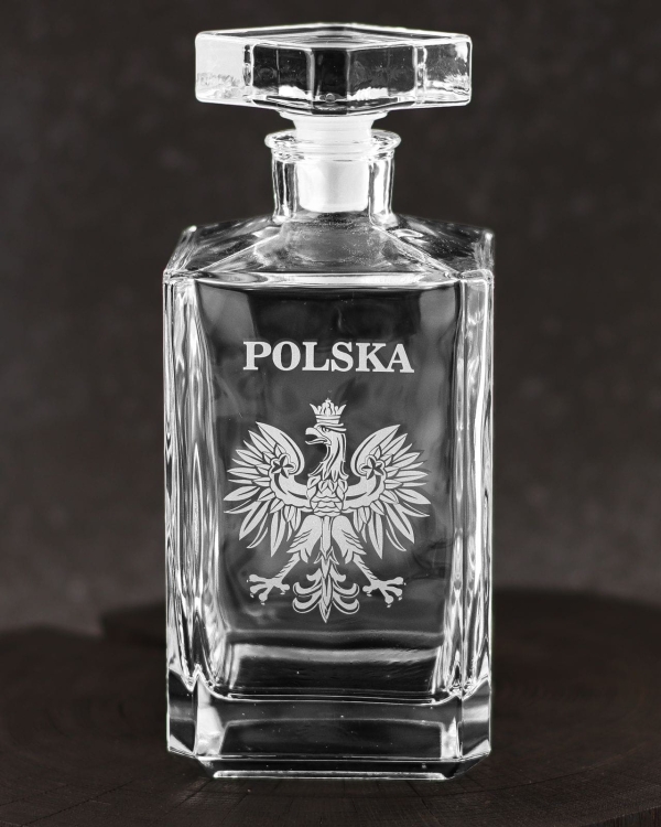 Karafka do whisky z grawerem POLSKA + ORZEŁ 700 ml (burbon)