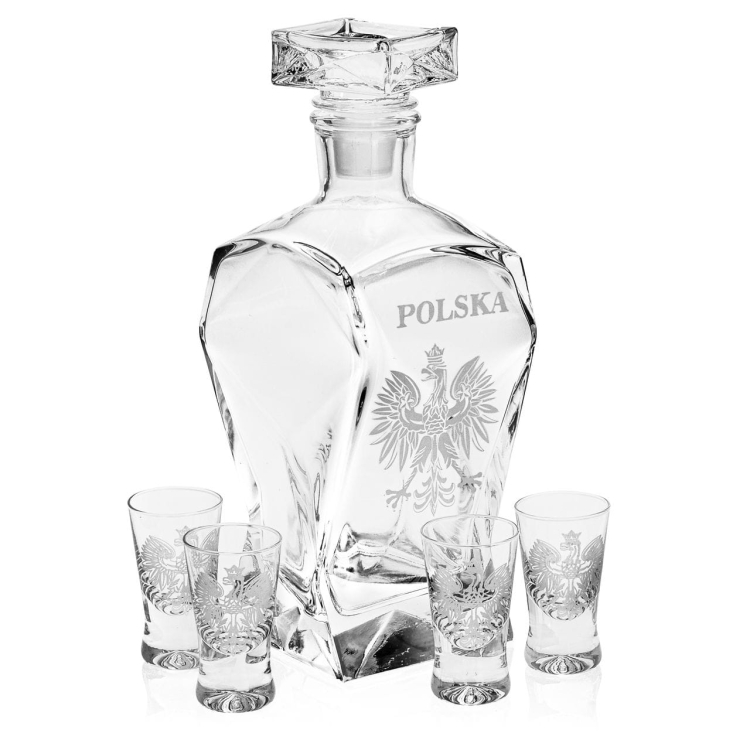 Zestaw do wódki 4+1 - ORZEŁ - Godło Polska (Łamana + 4x 25ml)