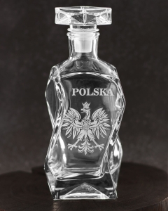 Karafka do whisky z grawerem POLSKA + ORZEŁ 750 ml
