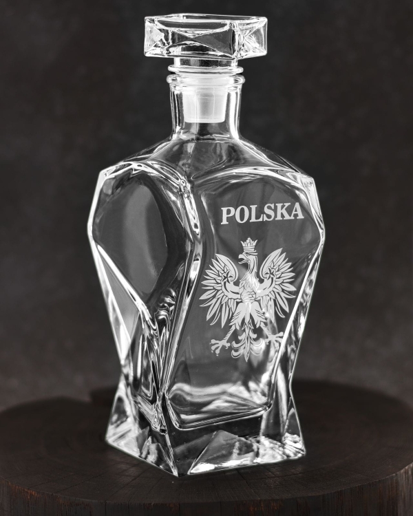 Karafka do whisky z grawerem POLSKA + ORZEŁ 750 ml