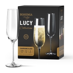 Kieliszki do szampana prosecco BOHEMIA Lucy 270ml 6szt