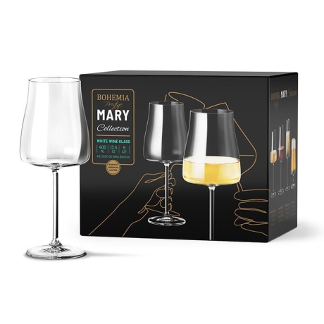 Przejdź do produktu Kieliszki do wina białego BOHEMIA Mary 400ml 6szt