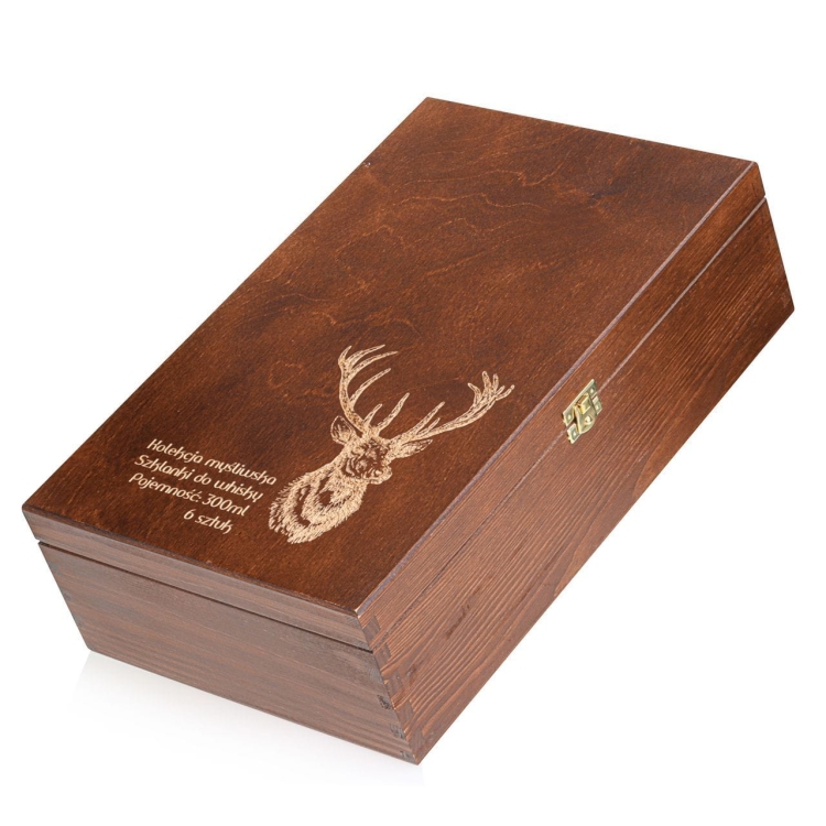 Myśliwskie szklanki whisky 340ml (Quadro) w skrzynce