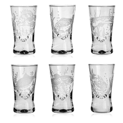 Wędkarski komplet do wódki likieru 6+1 karafka + kieliszki (Burbon + 6x 25ml)