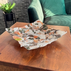 Ekskluzywna kwadratowa szklana patera na owoce pizze 30cm "50"