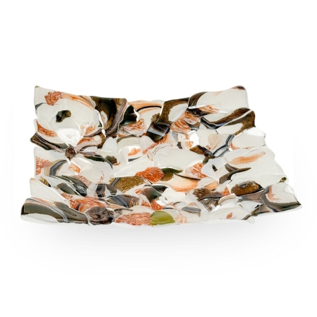 Przejdź do produktu Ekskluzywna kwadratowa szklana patera na owoce pizze 30cm "50" 