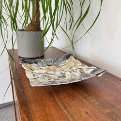 Ekskluzywna kwadratowa szklana patera na owoce pizze 30cm "44A"