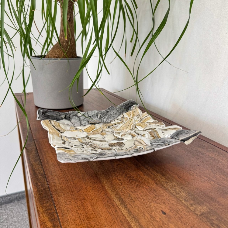 Ekskluzywna kwadratowa szklana patera na owoce pizze 30cm "44A"