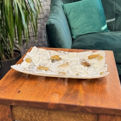 Ekskluzywna prostokątna szklana patera na owoce pizze 39cm "27"