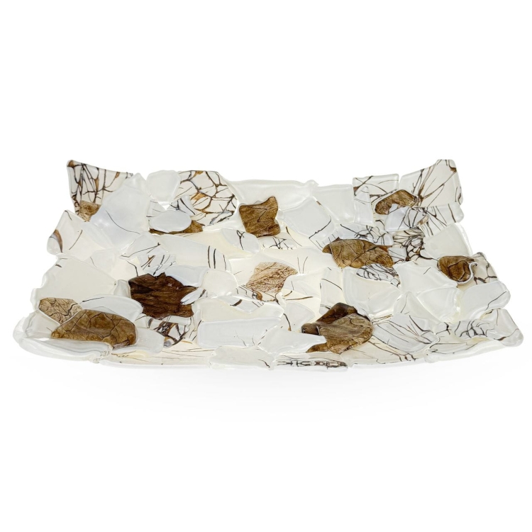 Ekskluzywna prostokątna szklana patera na owoce pizze 39cm "27"