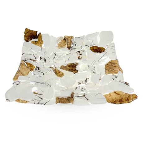 Przejdź do produktu Ekskluzywna kwadratowa szklana patera na owoce pizze 30cm "27" 