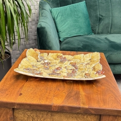 Ekskluzywna prostokątna szklana patera na owoce pizze 39cm "8"