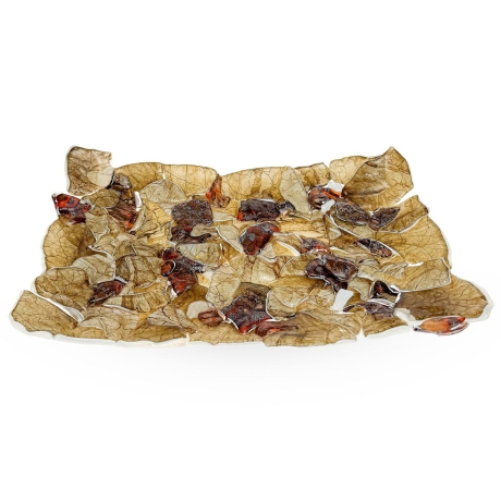 Przejdź do produktu Ekskluzywna prostokątna szklana patera na owoce pizze 39cm "8"