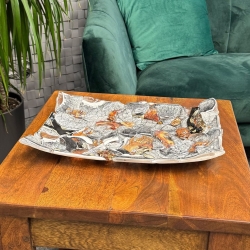 Ekskluzywna prostokątna szklana patera na owoce pizze 39cm "2"