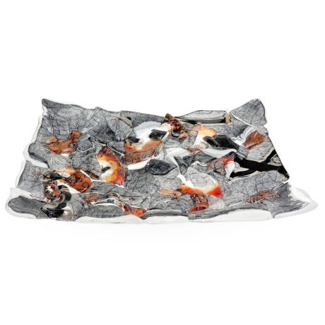 Przejdź do produktu Ekskluzywna prostokątna szklana patera na owoce pizze 39cm "2"