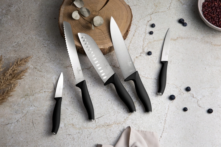 Komplet noży z wieszakiem magnetycznym Berlinger Haus Matte Black 6el. BH-2943