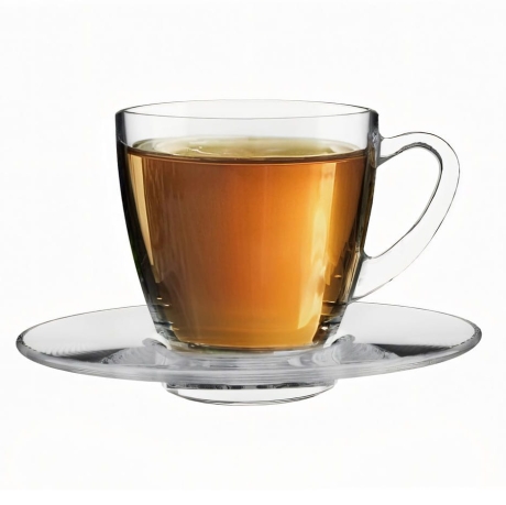 Przejdź do produktu Filiżanka szklana kubek Luna ze spodkiem do kawy herbaty 320ml