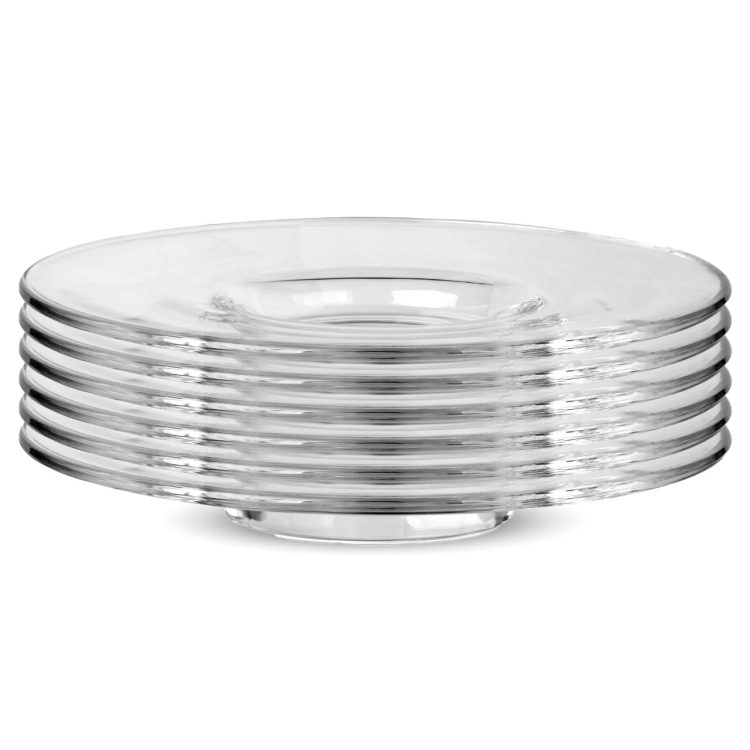 Spodek szklany okrągły podstawka talerzyk "Luna" 16,5cm 6szt