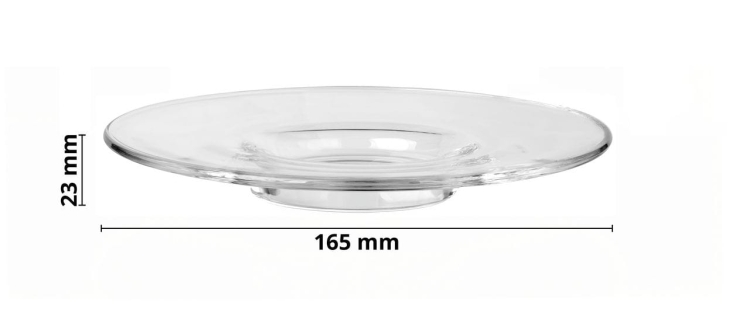 Spodek szklany okrągły podstawka talerzyk "Luna" 16,5cm 6szt