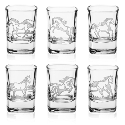Kieliszki do wódki KONIE (kwadratowe) 55 ml 6 szt. w pudełku szklanka.pl