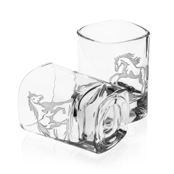 Kieliszki do wódki KONIE (kwadratowe) 55 ml 6 szt. w pudełku szklanka.pl