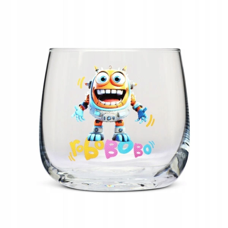 Szklanki zdobione dla dzieci do wody, soku KROSNO ROBOFAMILY 3szt.